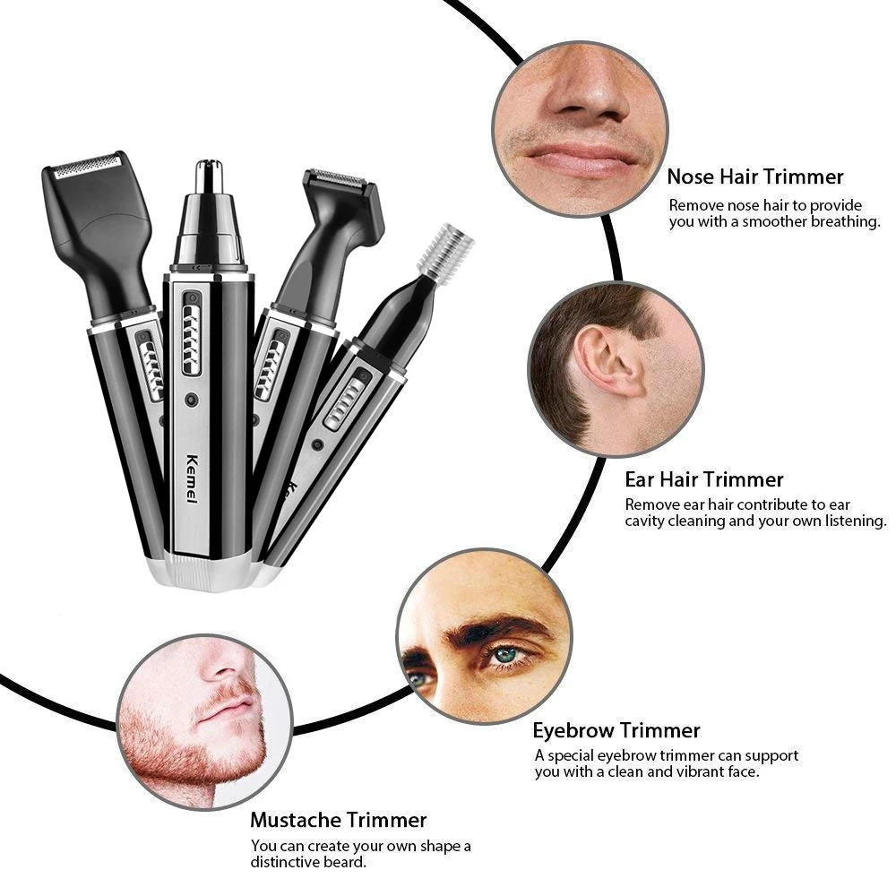 Kemei 4 in 1 trimmer for men E - Men'S Grooming Nose And Ear review and price