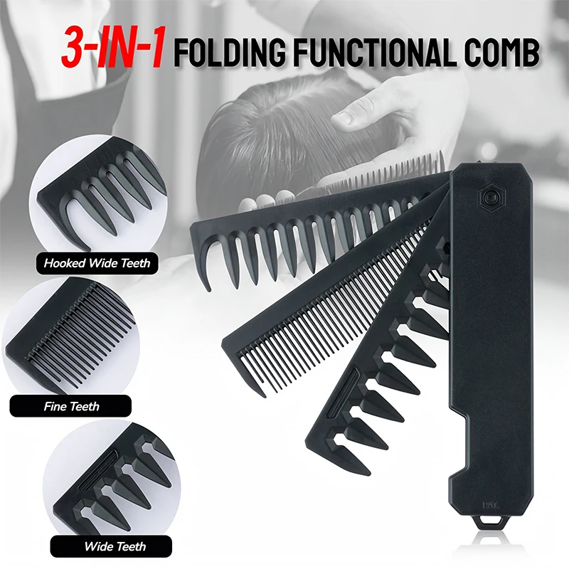 3-in-1 Folding Beard Comb for  - Men Grooming Hygiene review and price